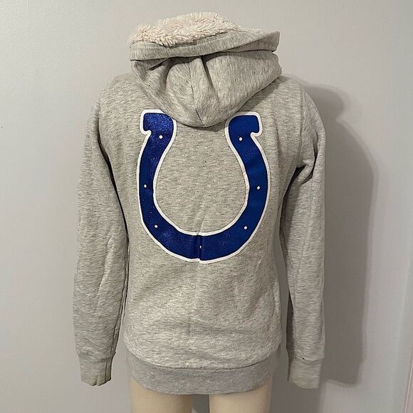 Victoria’s Secret PINK Grey NFL Indianapolis Colts Zip Up Hoodie Size XS - Picture 1 of 6